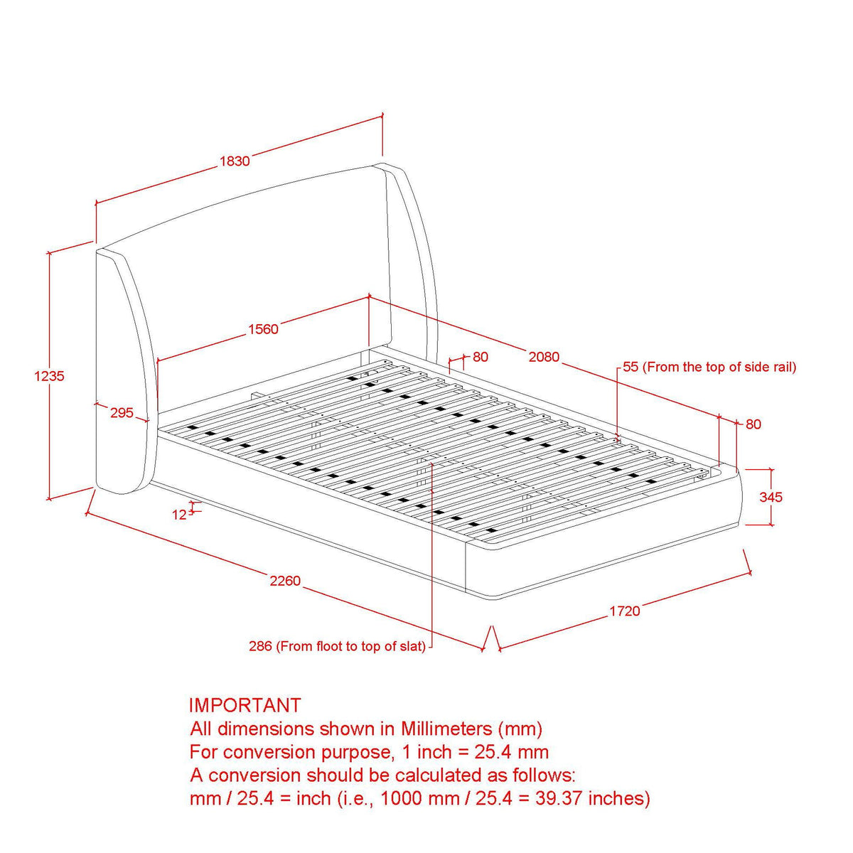 Ursula 60" Queen Platform Bed in Dark Beige