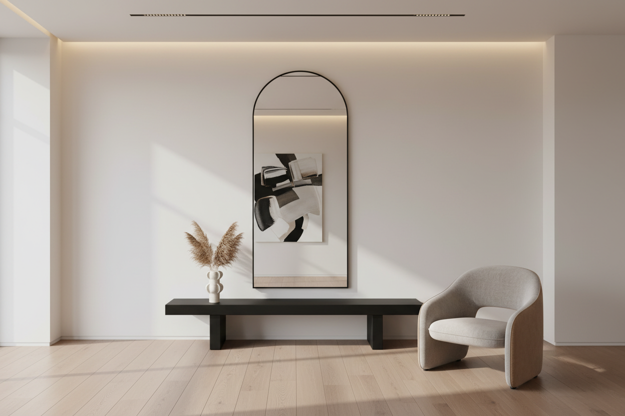 Miroir sur pied PHILIP GY-MIR-20410B, cadre noir