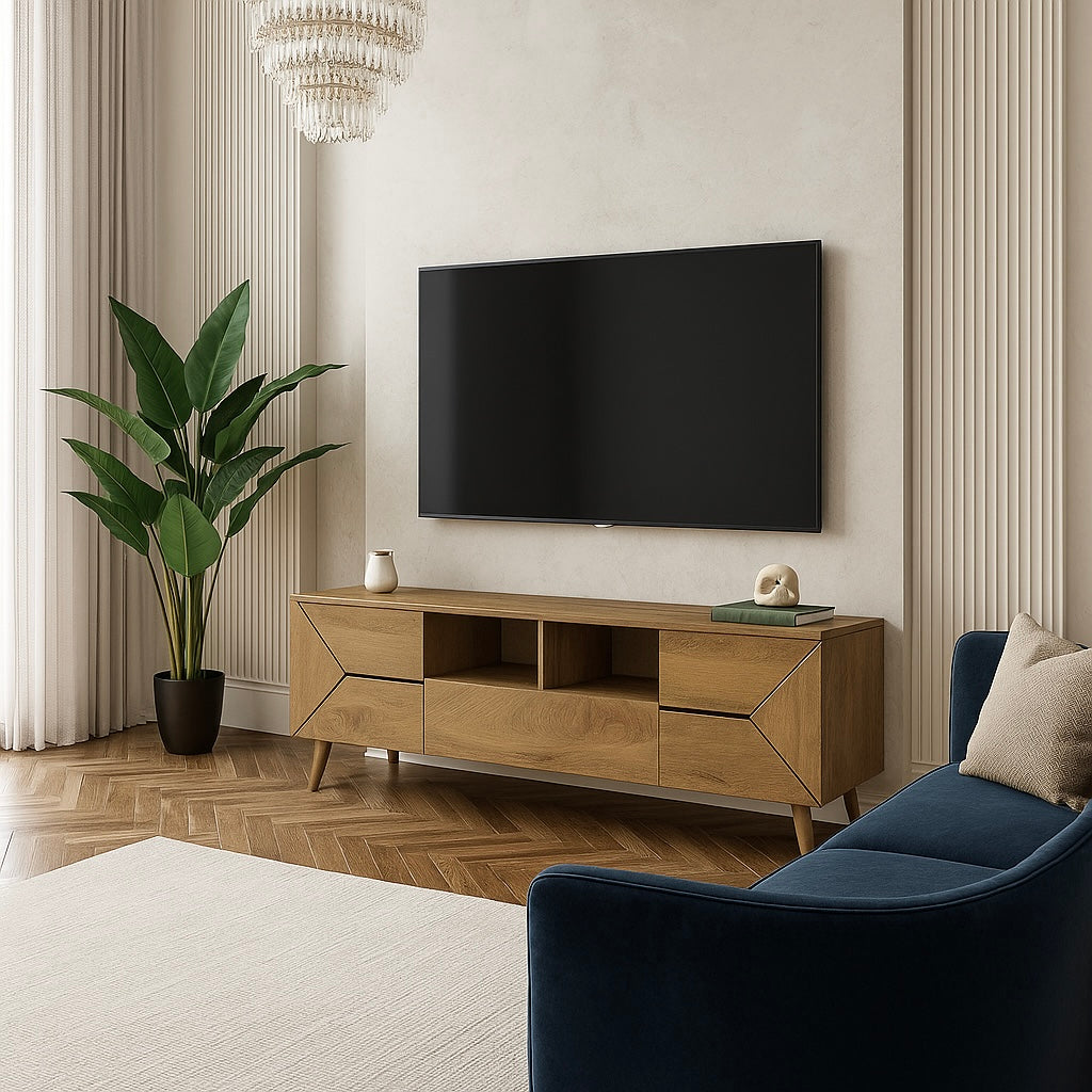 MEUBLE TV - 72"L / NOYER AVEC RANGEMENT