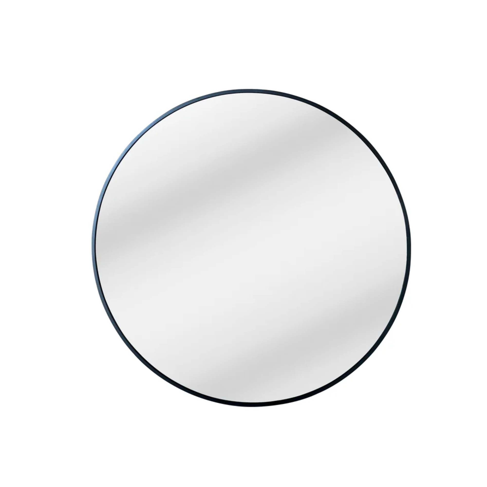 Georgia Round Wall Mirror: Black Frame