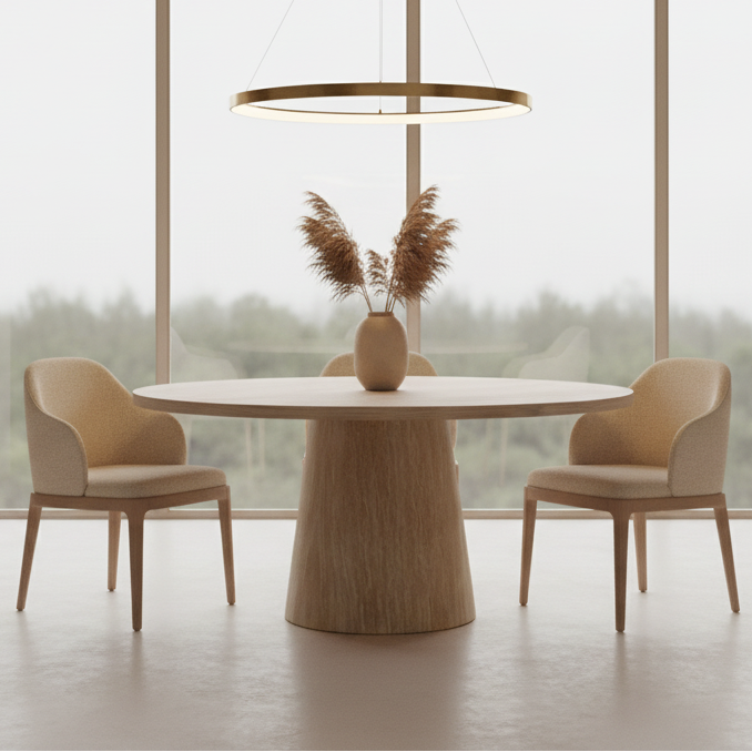 Table ronde sur piédestal Godiva