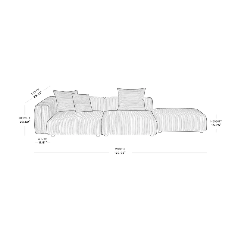Inovo Modular Corduroy Sectional Sofa