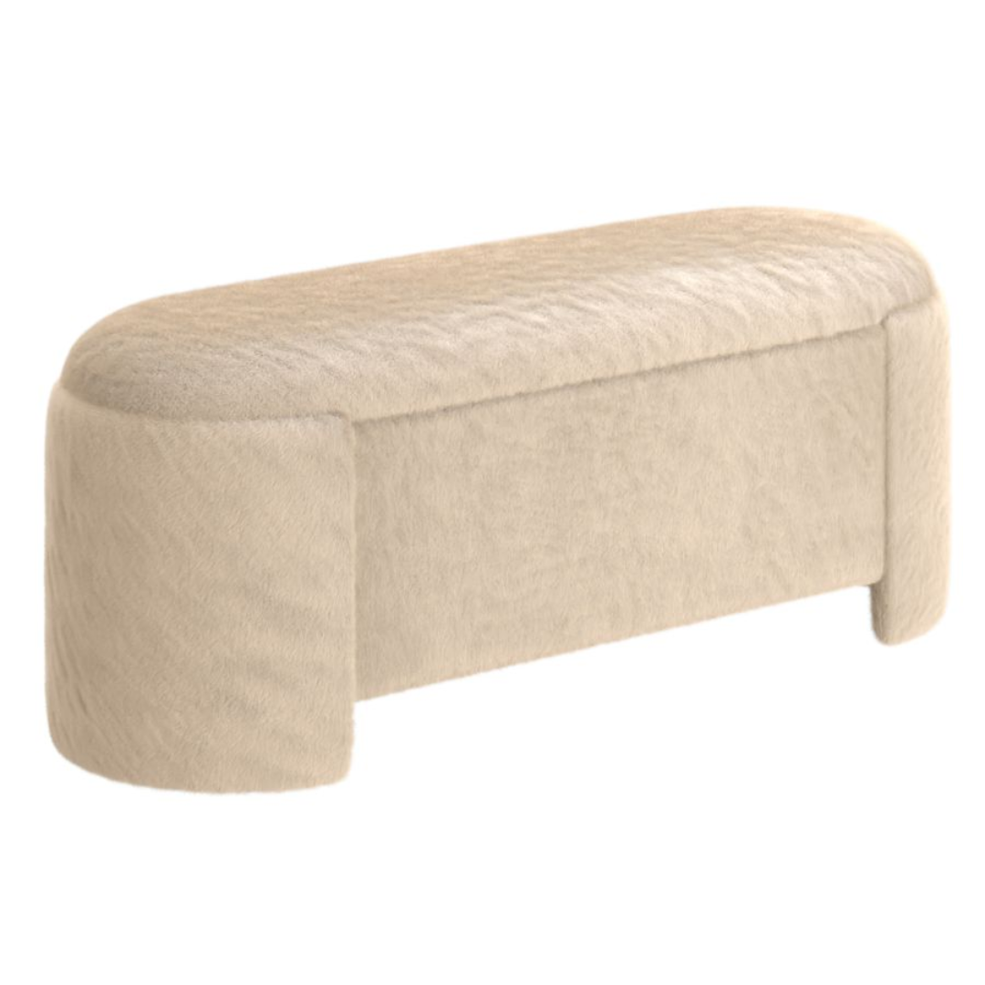 Pouf de rangement Selene en beige foncé