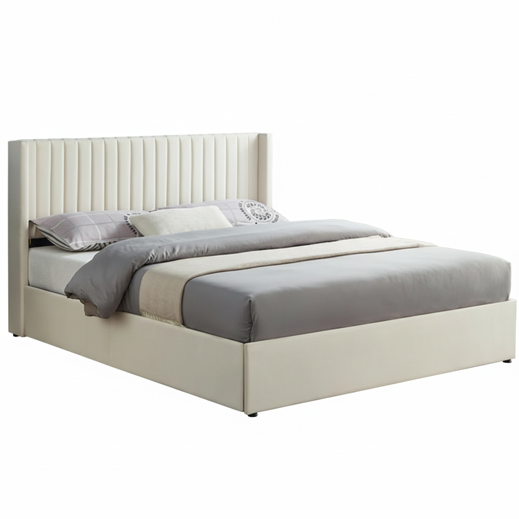 IF-5408 Wingback Design Bed with Storage