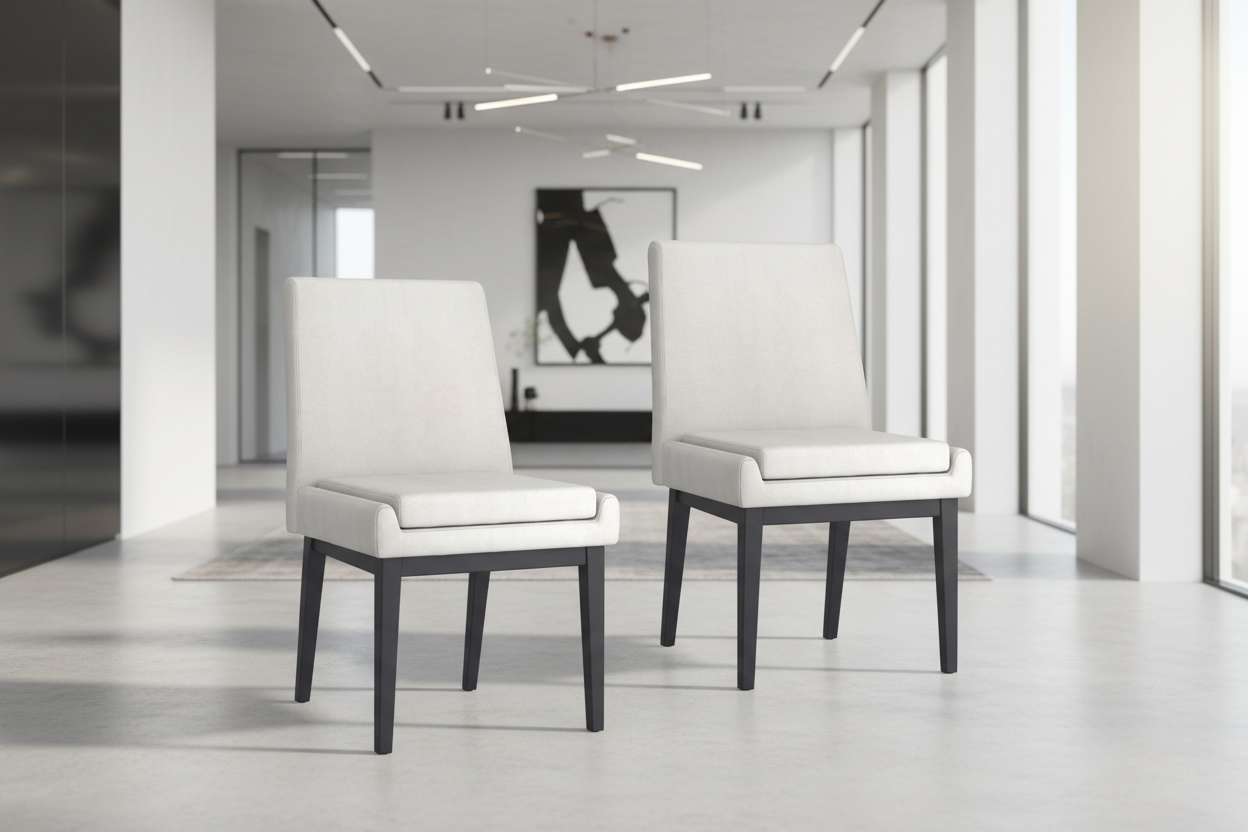 Chaise de salle à manger Cortez, lot de 2, en tissu beige et noir