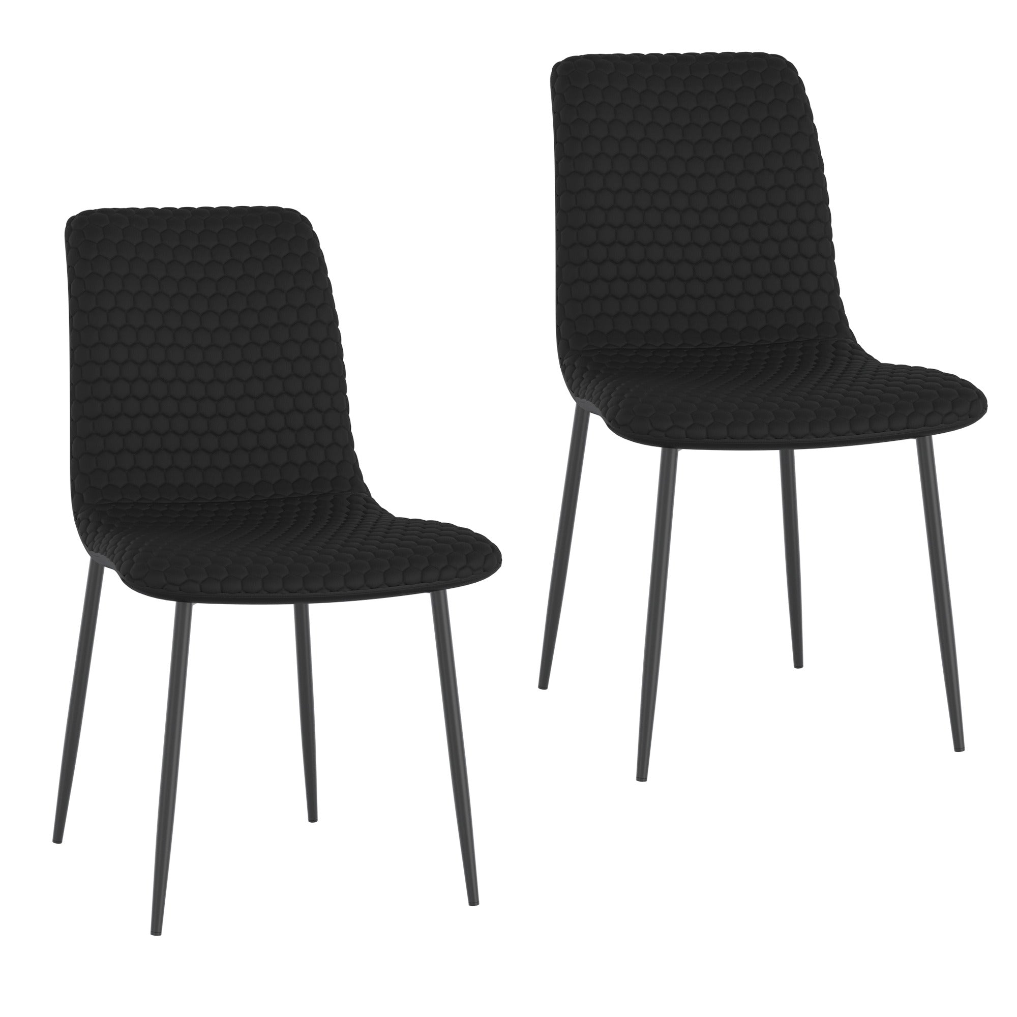Chaises de salle à manger Brixx, lot de 2, en tissu beige et noir