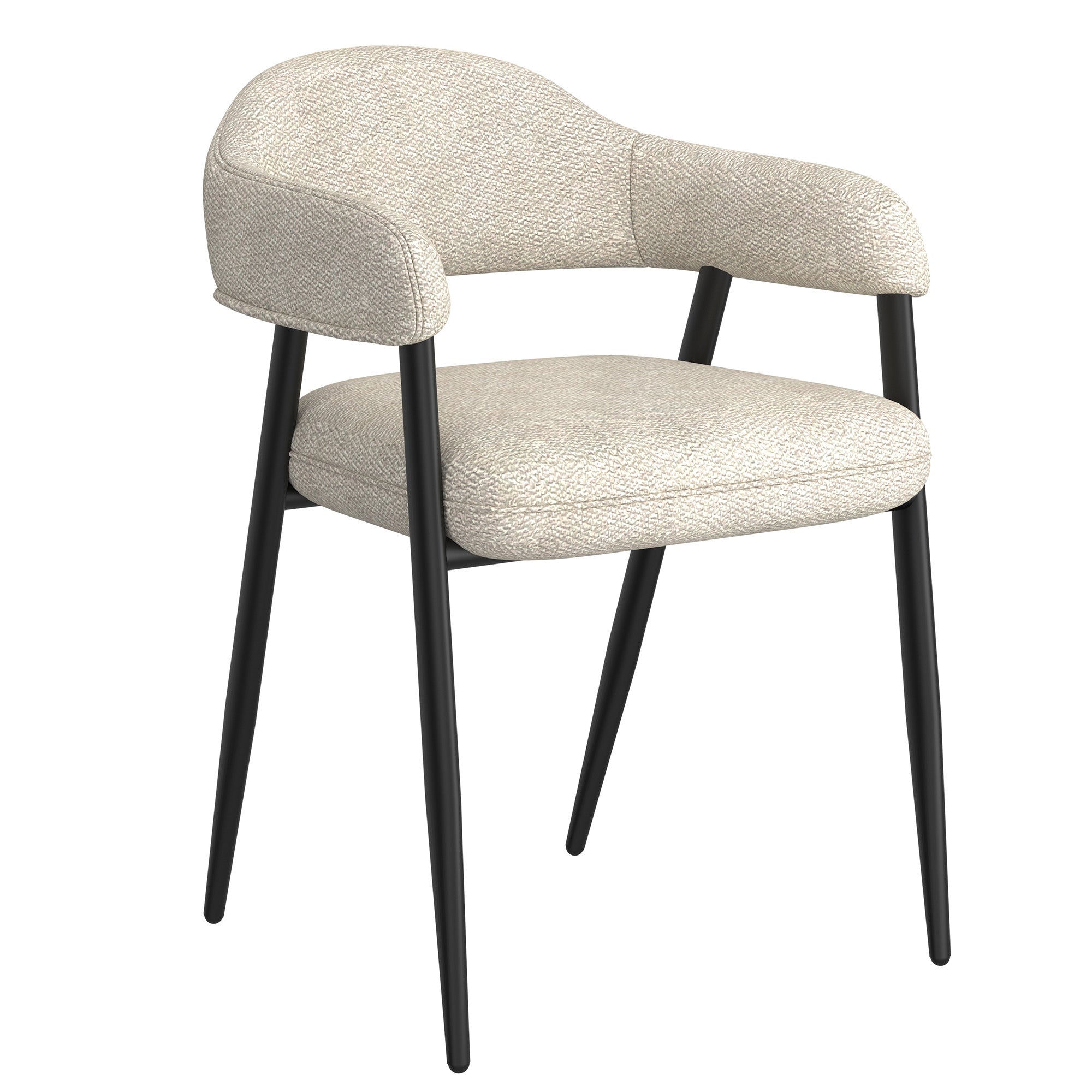 Chaise de salle à manger Archer, lot de 2, en tissu beige et noir