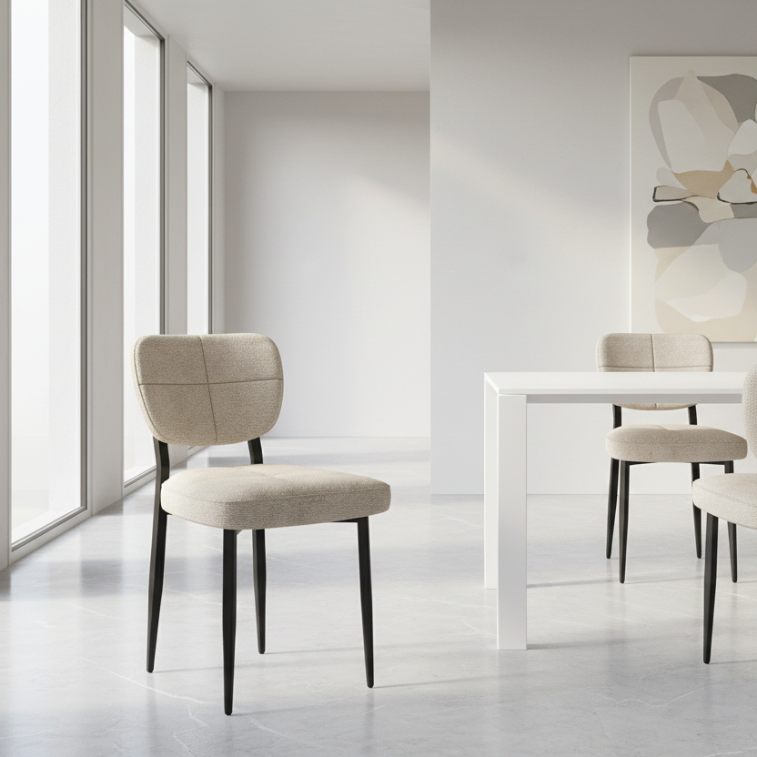 Zeke Dining Chair, Set of 2, in Beige and Black
