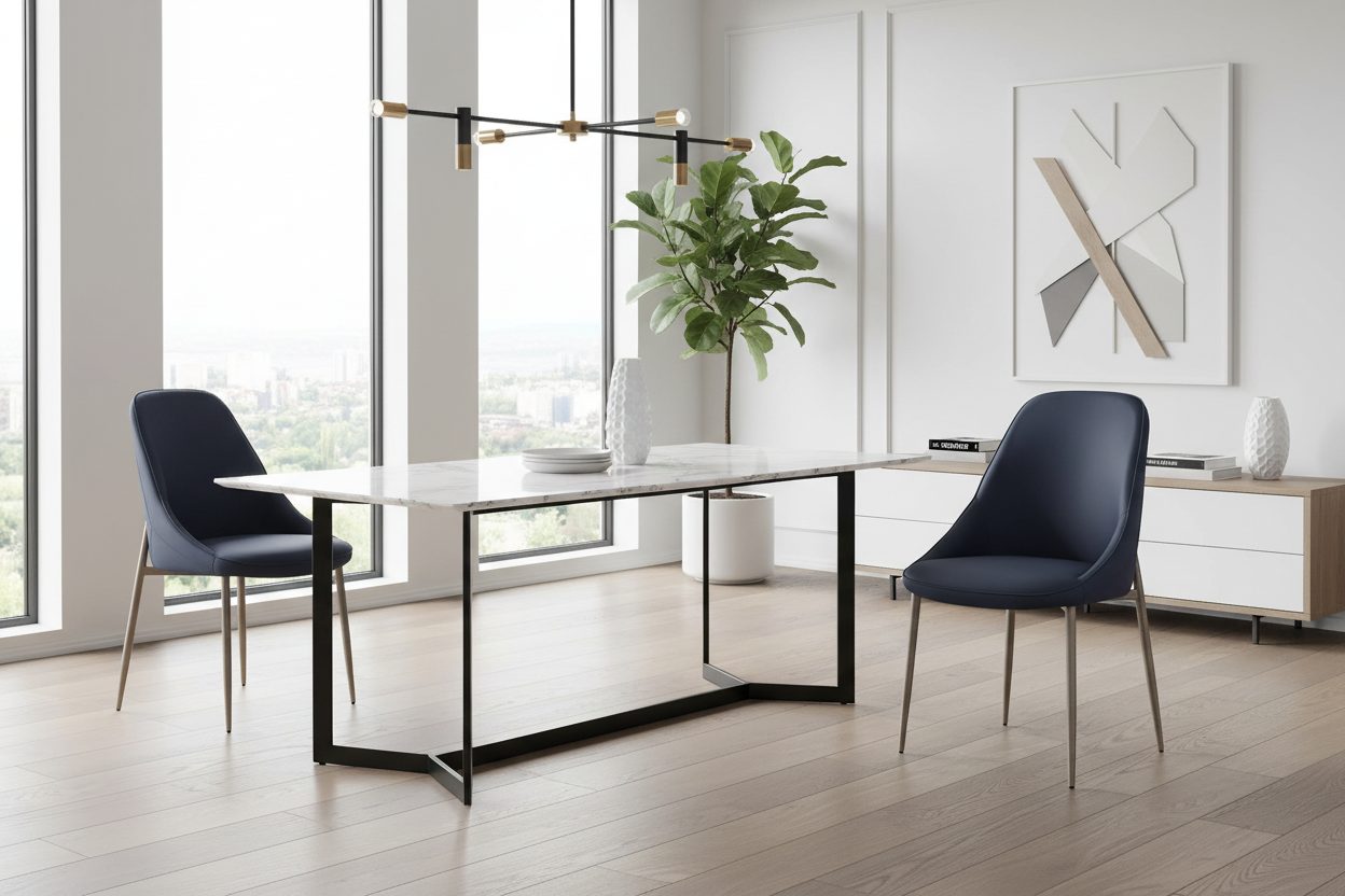 Cleo Dining Chair, Set of 2, in Black and Aged Gold