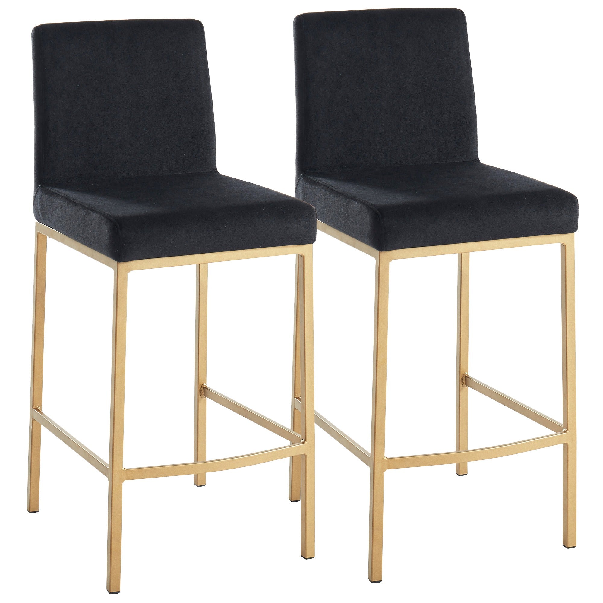 Diego-26" Counter Stool-Grey/Aged Gold, Set of 2