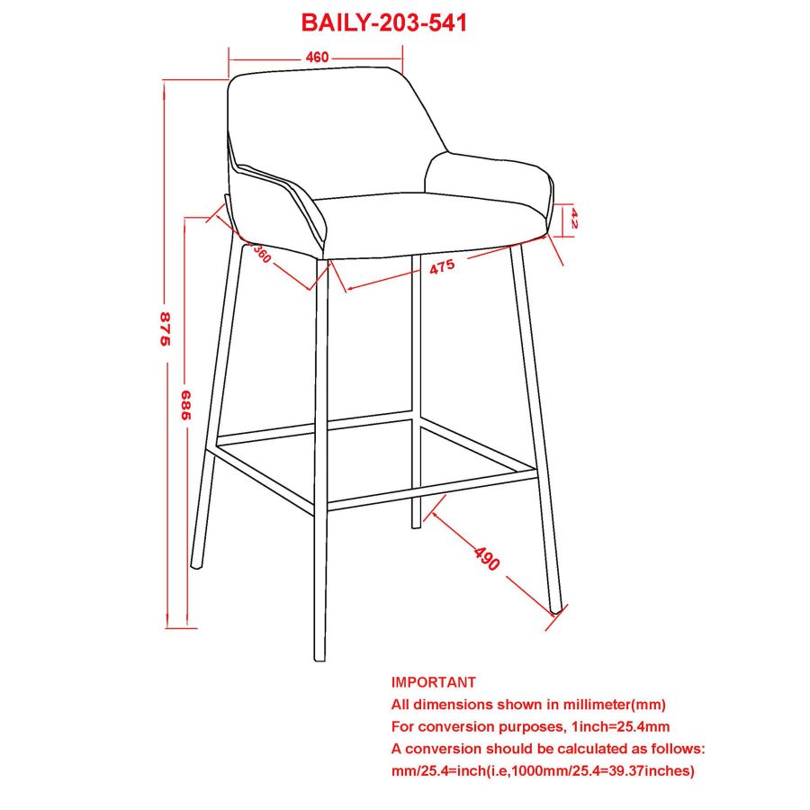 Tabouret de bar Baily 26 po, lot de 2