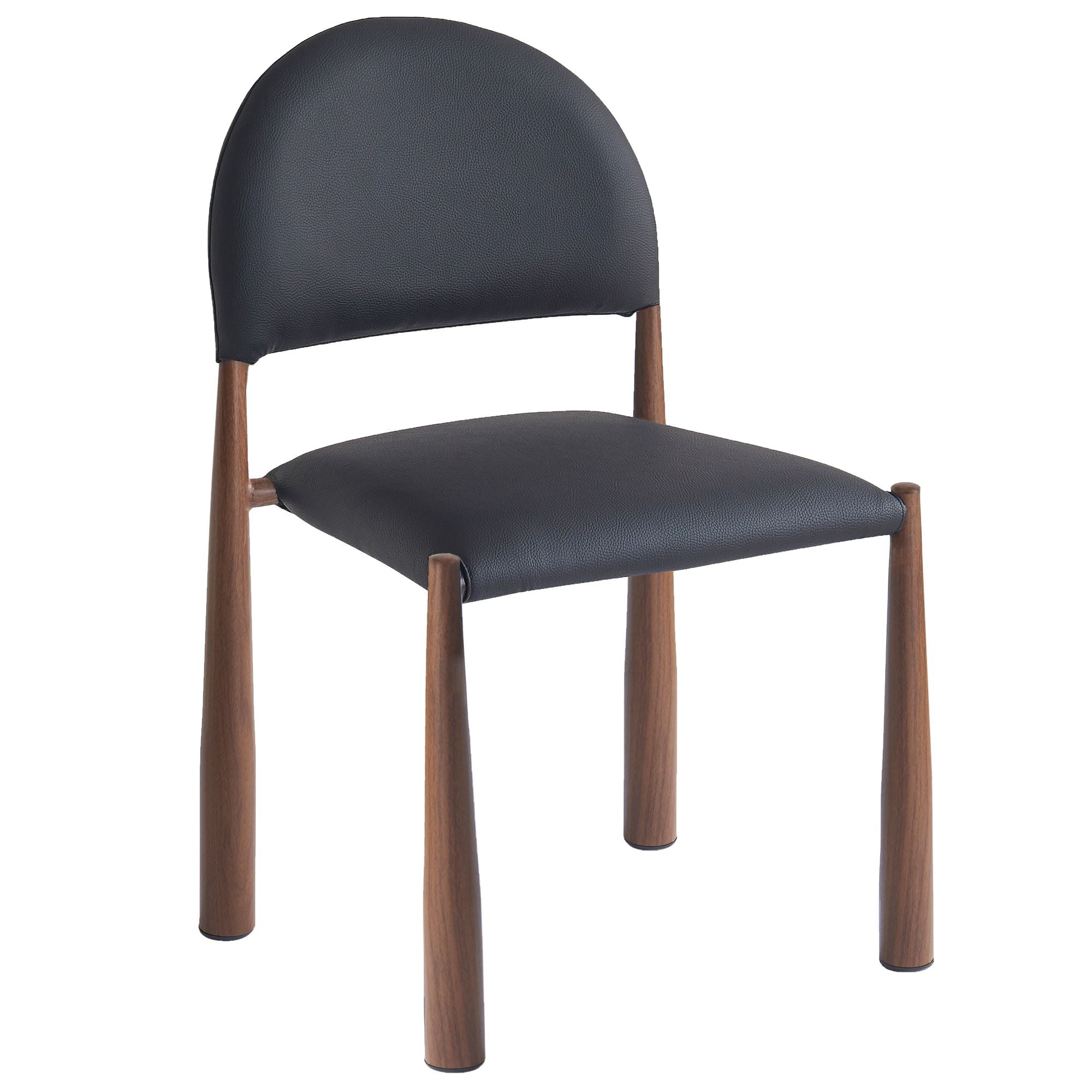 Zaloa and Auggie 9pc Dining Set - Walnut Table and Black Chairs