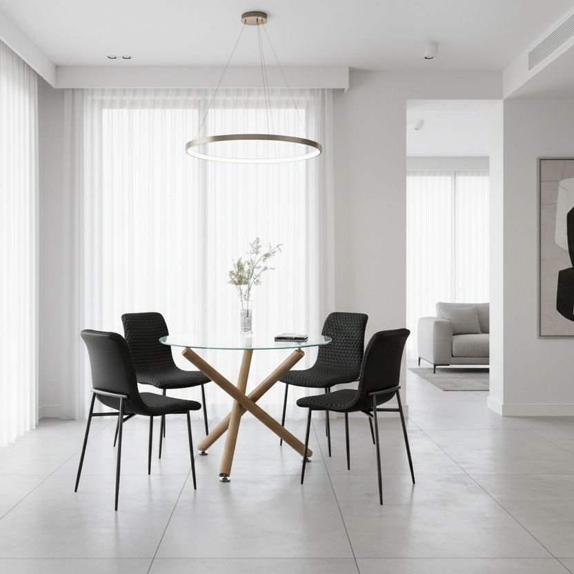 Ensemble de salle à manger Carmilla Brixx Blk-5Pc