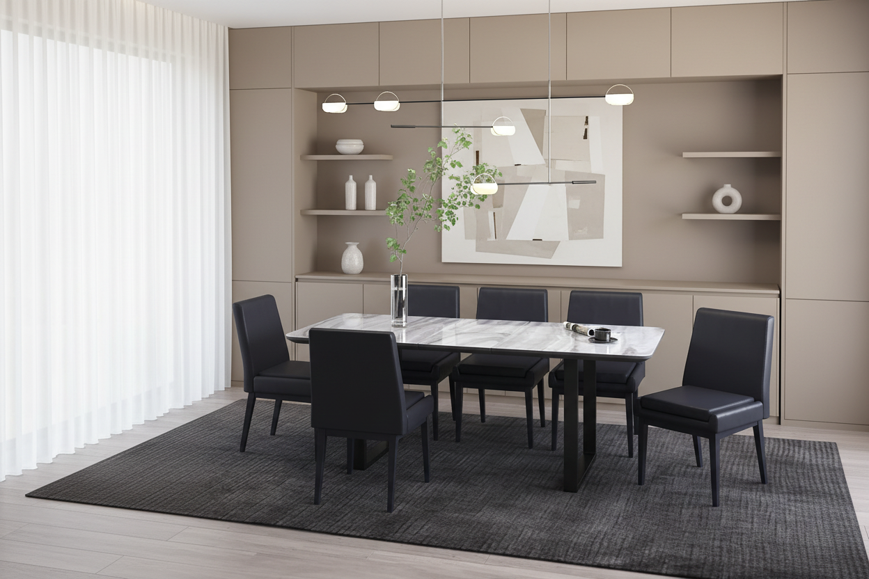 Ensemble de salle à manger Gavin Cortez Blk Bk-7 pièces