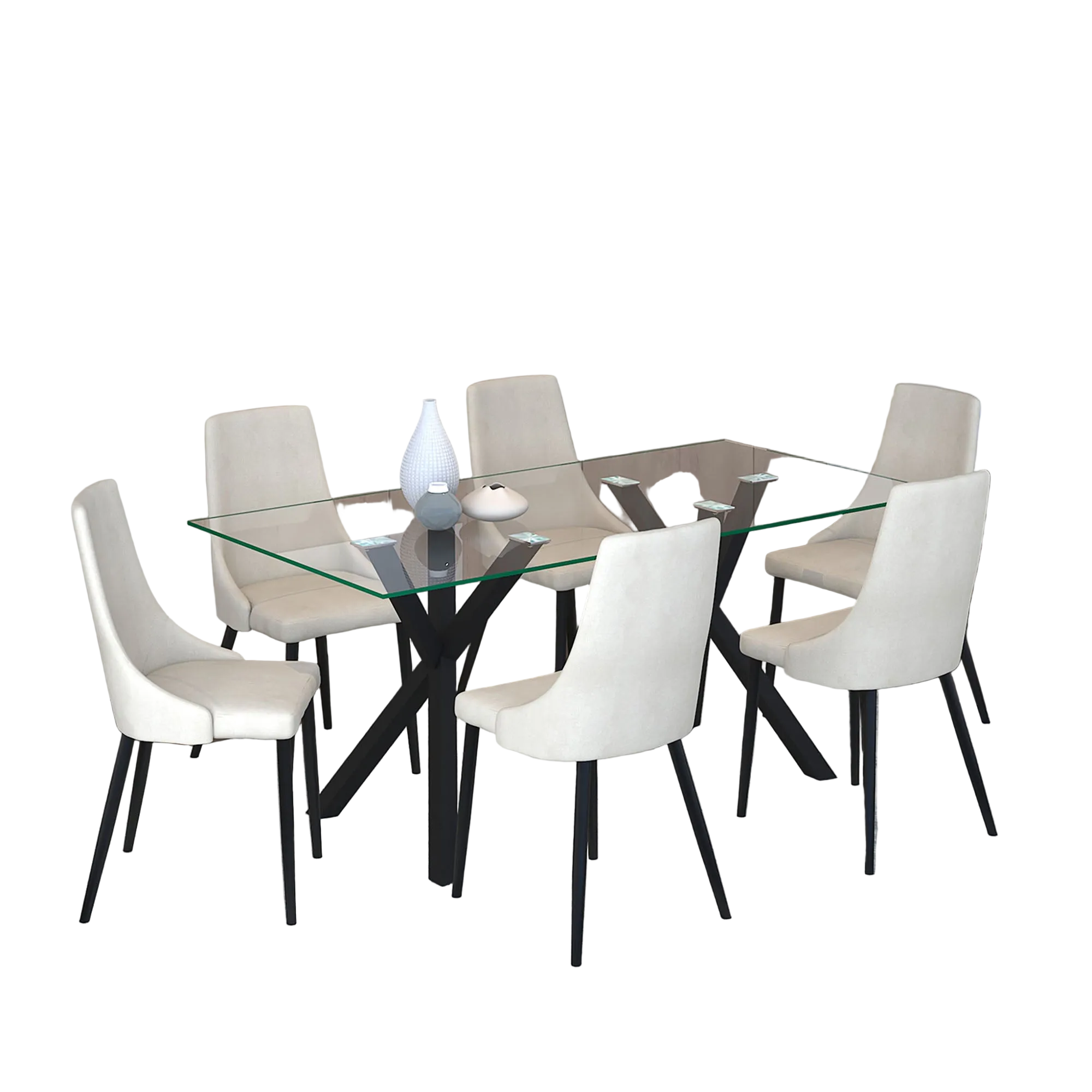 Stark Bk Venice Beg-7Pc Dining Set