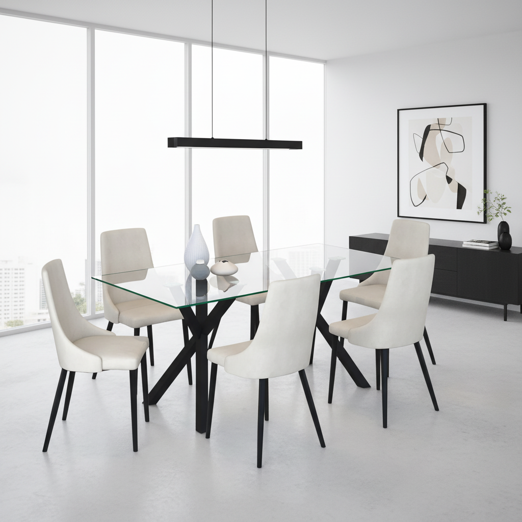 Stark Bk Venice Beg-7Pc Dining Set