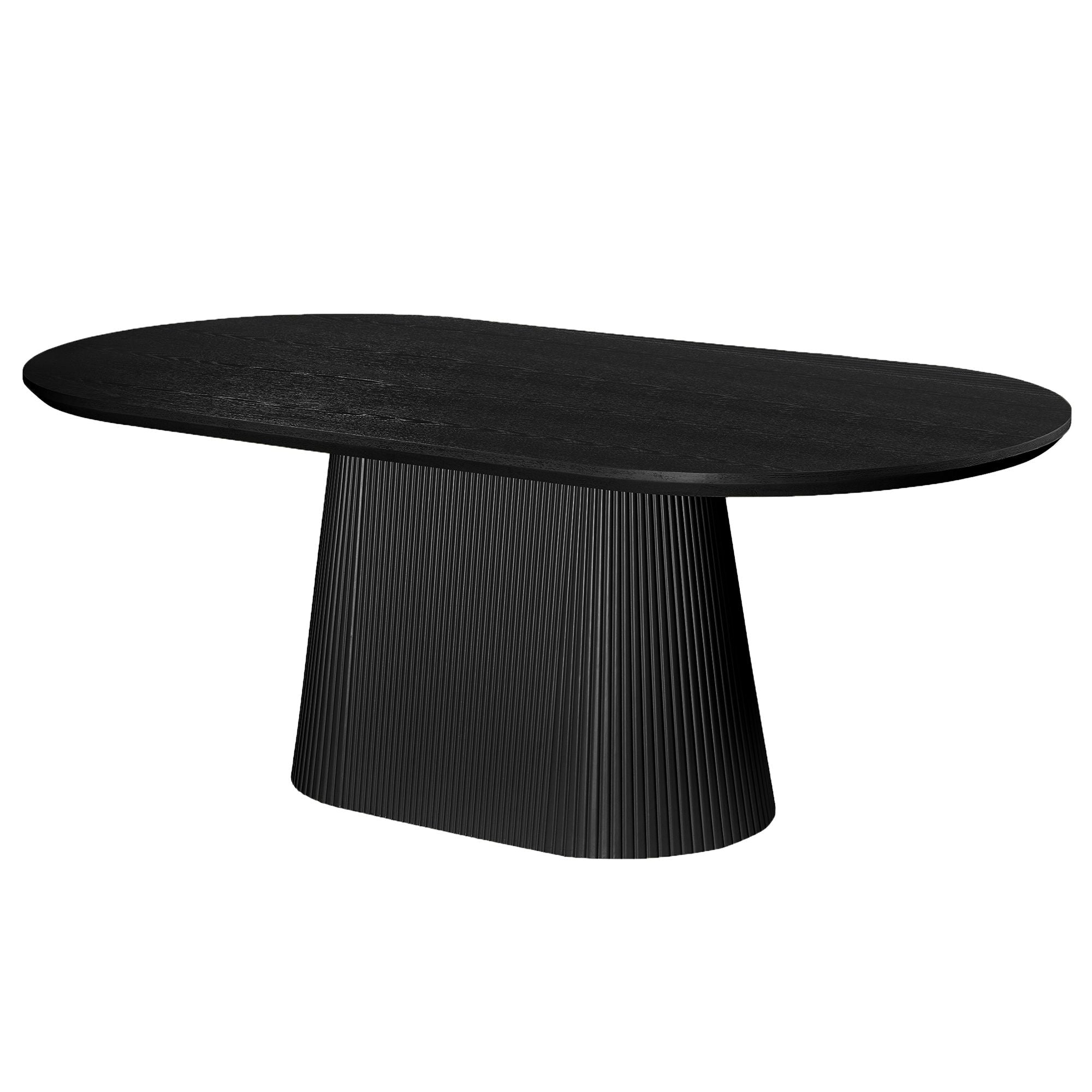 Ensemble de salle à manger 7 pièces Tovas/Bexley - Table ovale noire avec chaise champignon