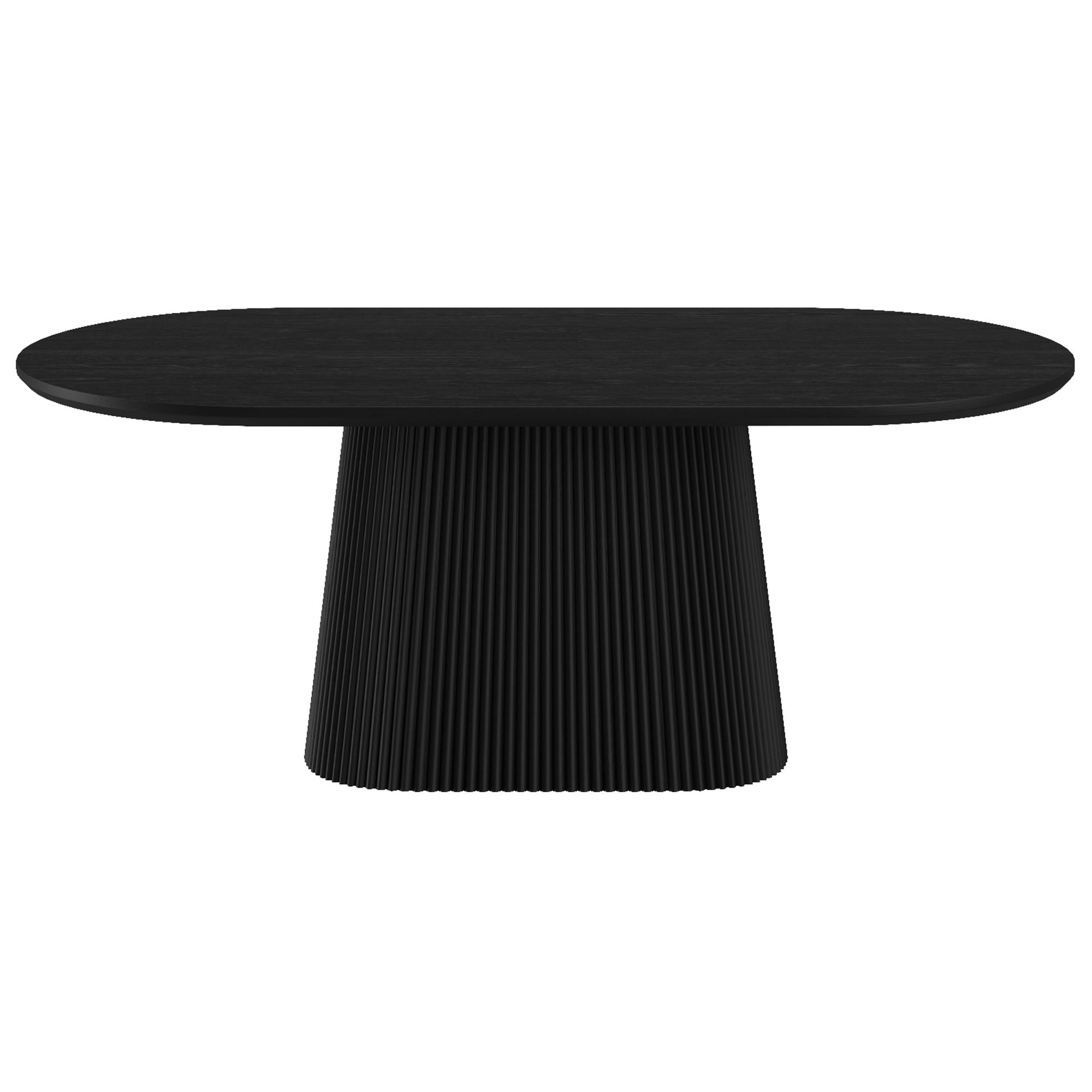 Ensemble de salle à manger 7 pièces Tovas/Bexley - Table ovale noire avec chaise champignon