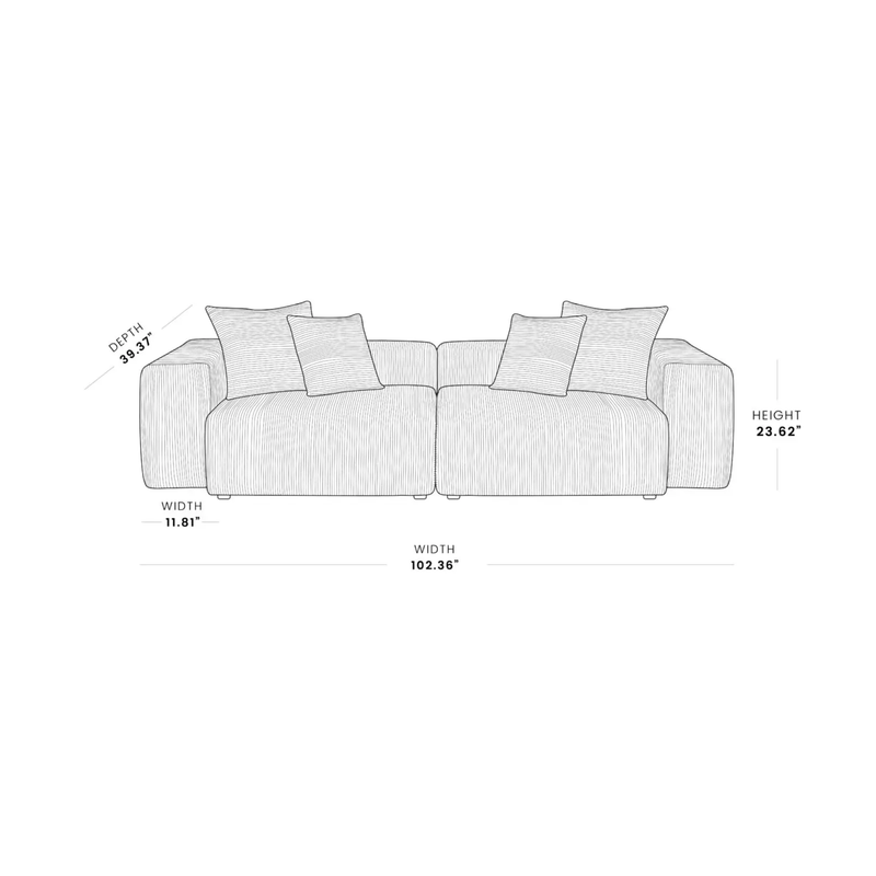 Inovo Modular Corduroy Sectional Sofa