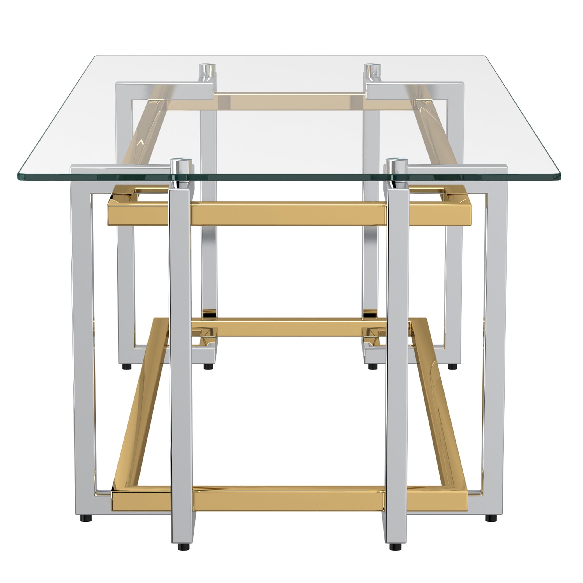 Table basse Florina en argent et or