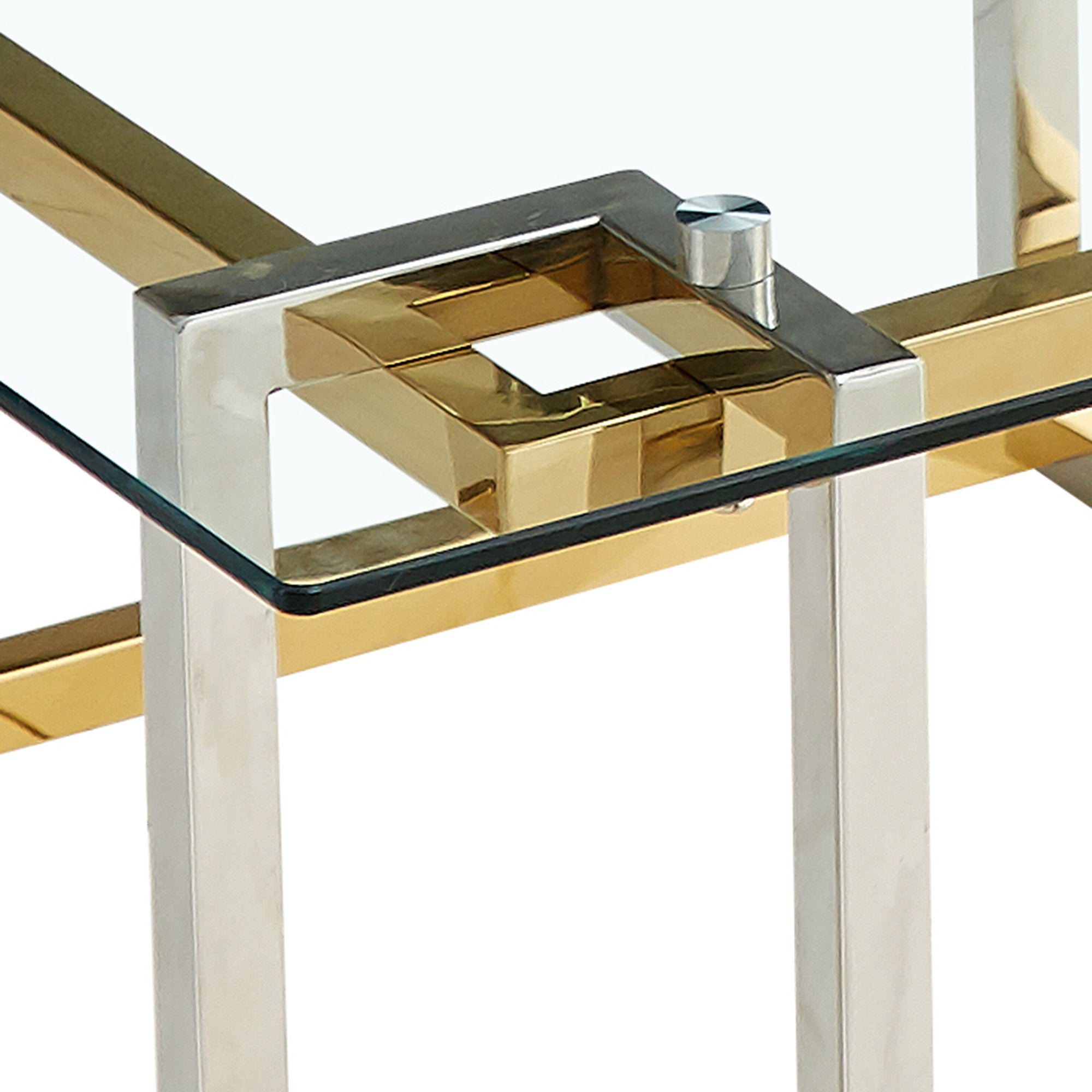 Table basse Florina en argent et or