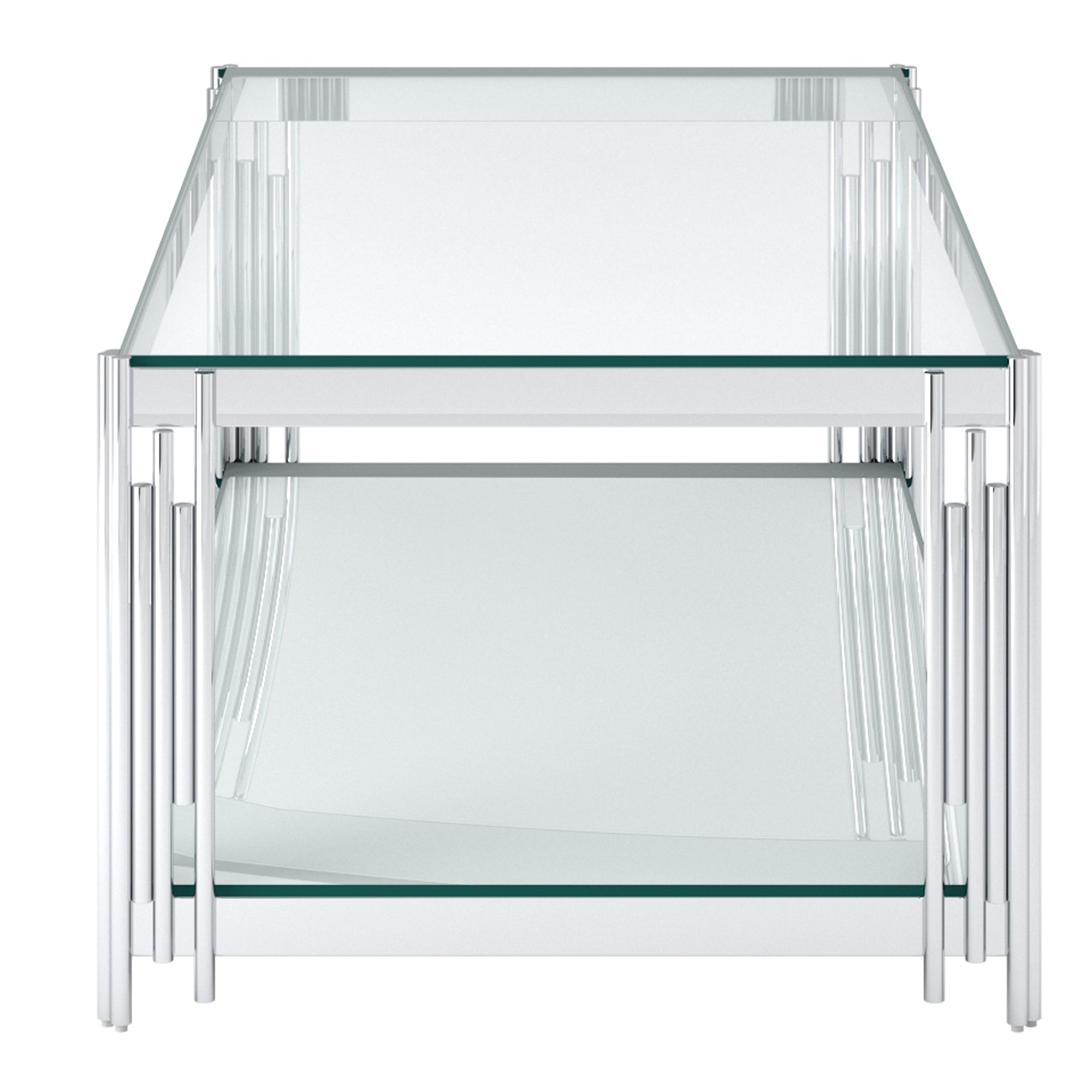 Table basse rectangulaire Estrel en argent