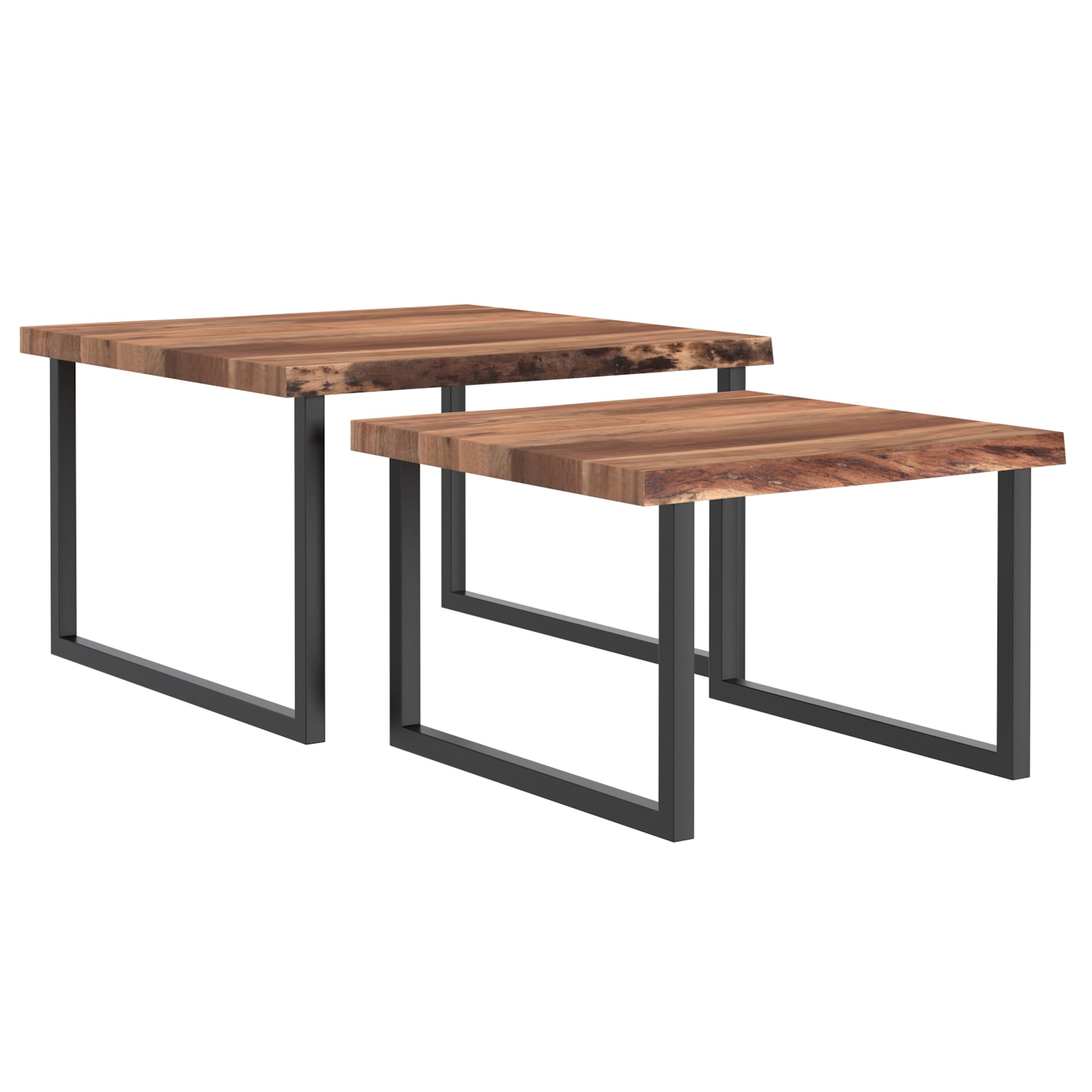 Ensemble de 2 tables basses Jivin en naturel et noir