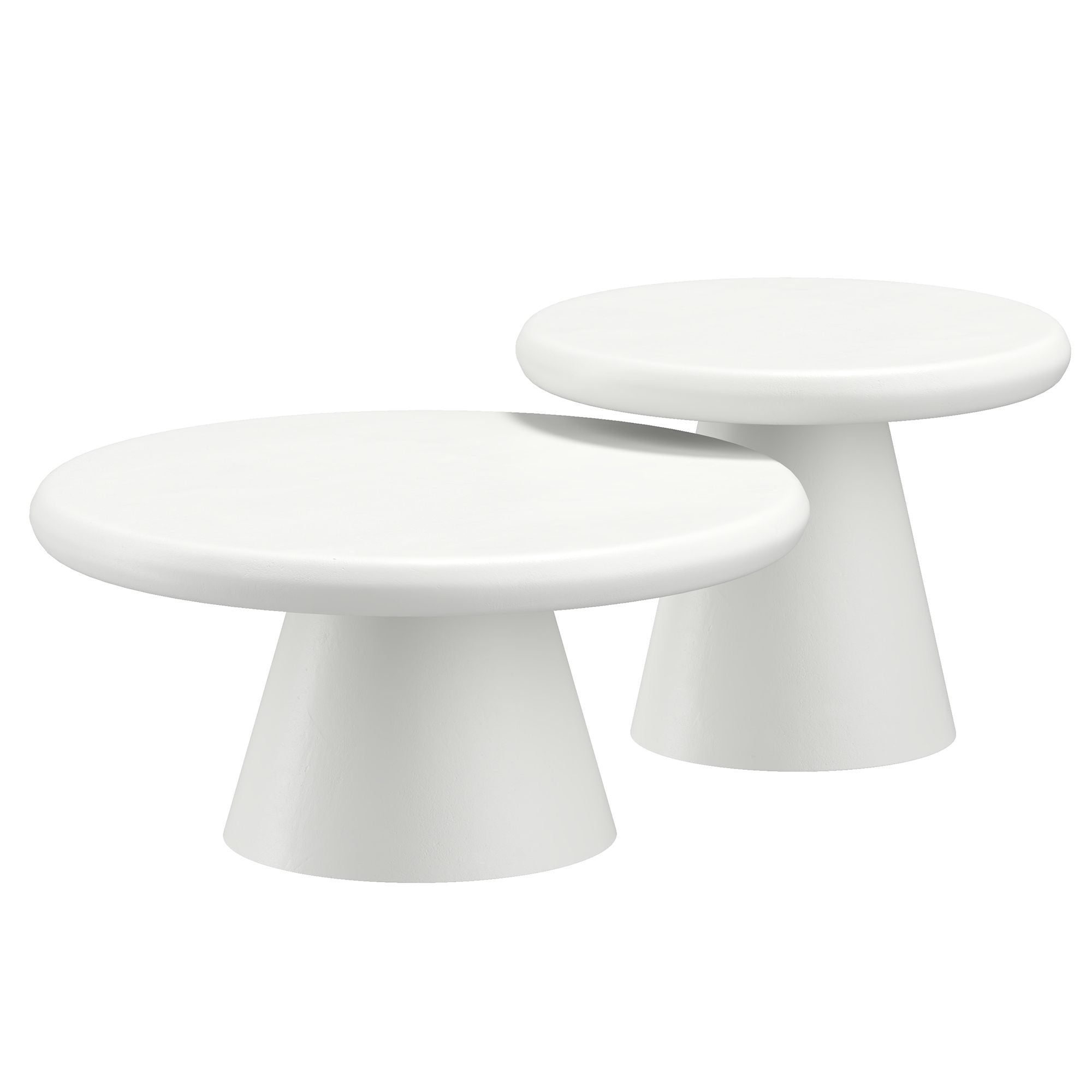 Ensemble de 2 tables basses Galio en blanc