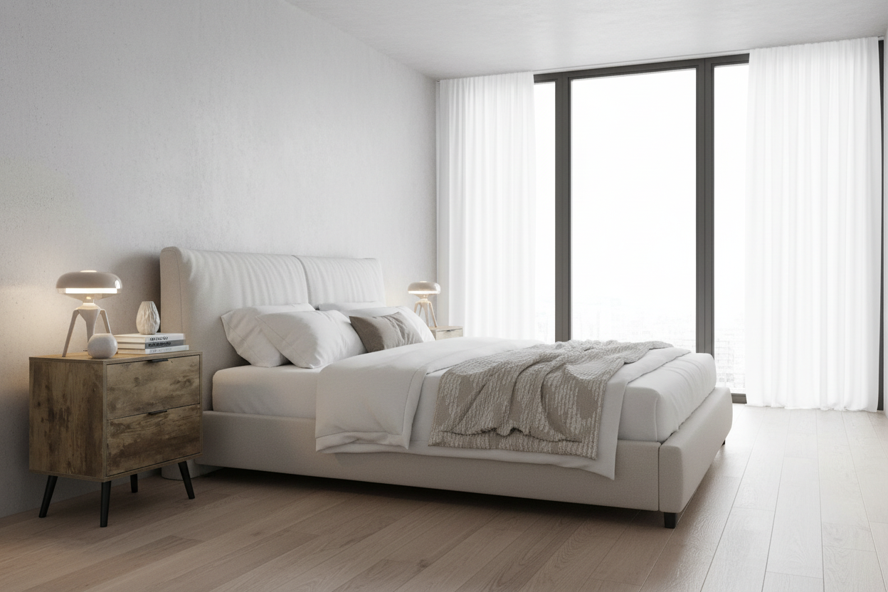 TABLE D'APPOINT - 24"H / TABLE D'APPOINT EN NOYER AVEC 2 TIROIRS