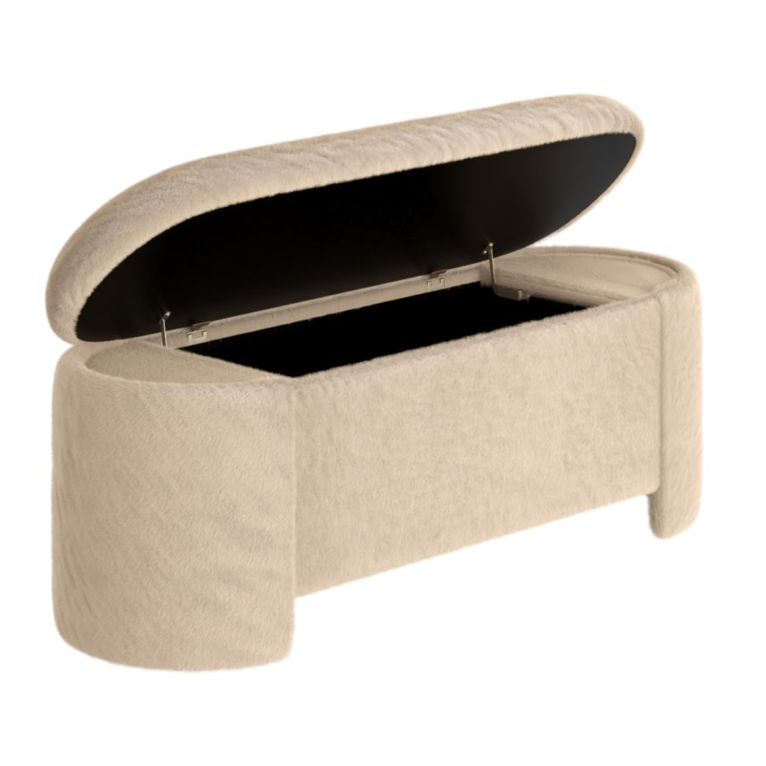 Pouf de rangement Selene en beige foncé