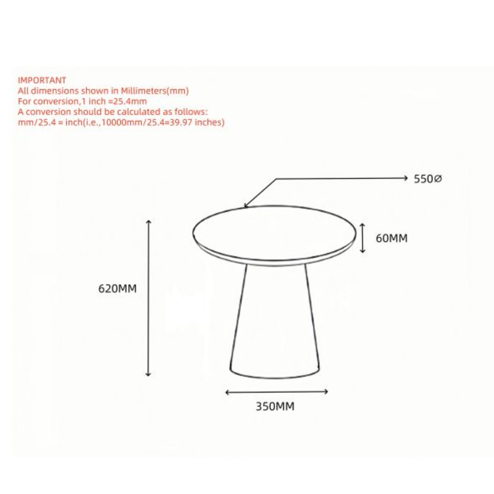 Table d'appoint ronde Galio en blanc