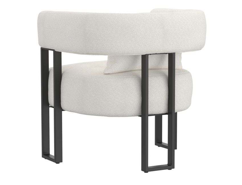 Fauteuil d'appoint Scarlet en boucle ivoire et noir