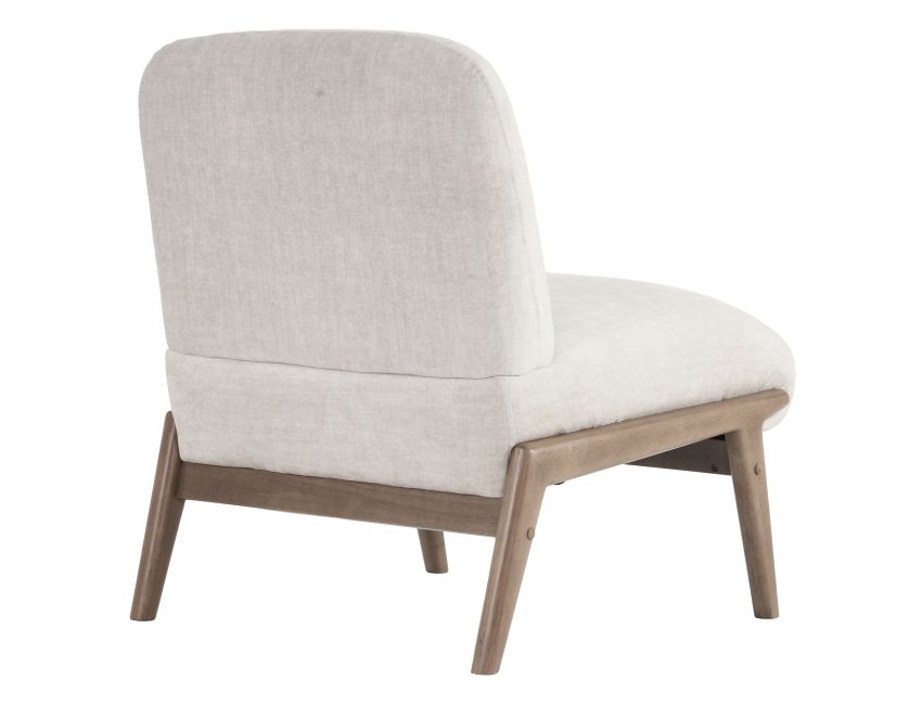 Fauteuil d'appoint Lisson en beige et noyer