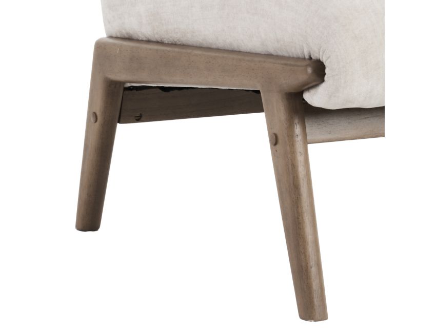 Fauteuil d'appoint Lisson en beige et noyer