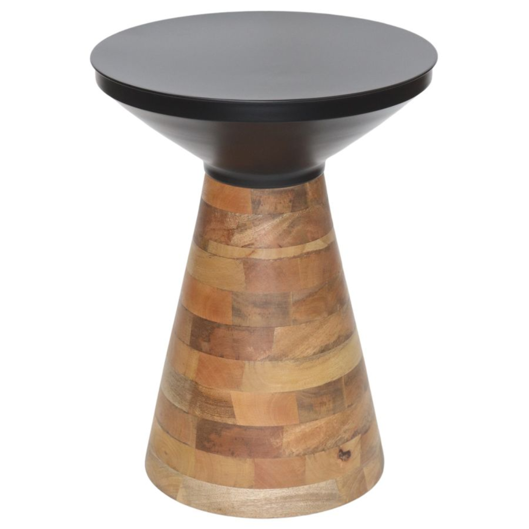 Table d'appoint Boden en noir et noyer