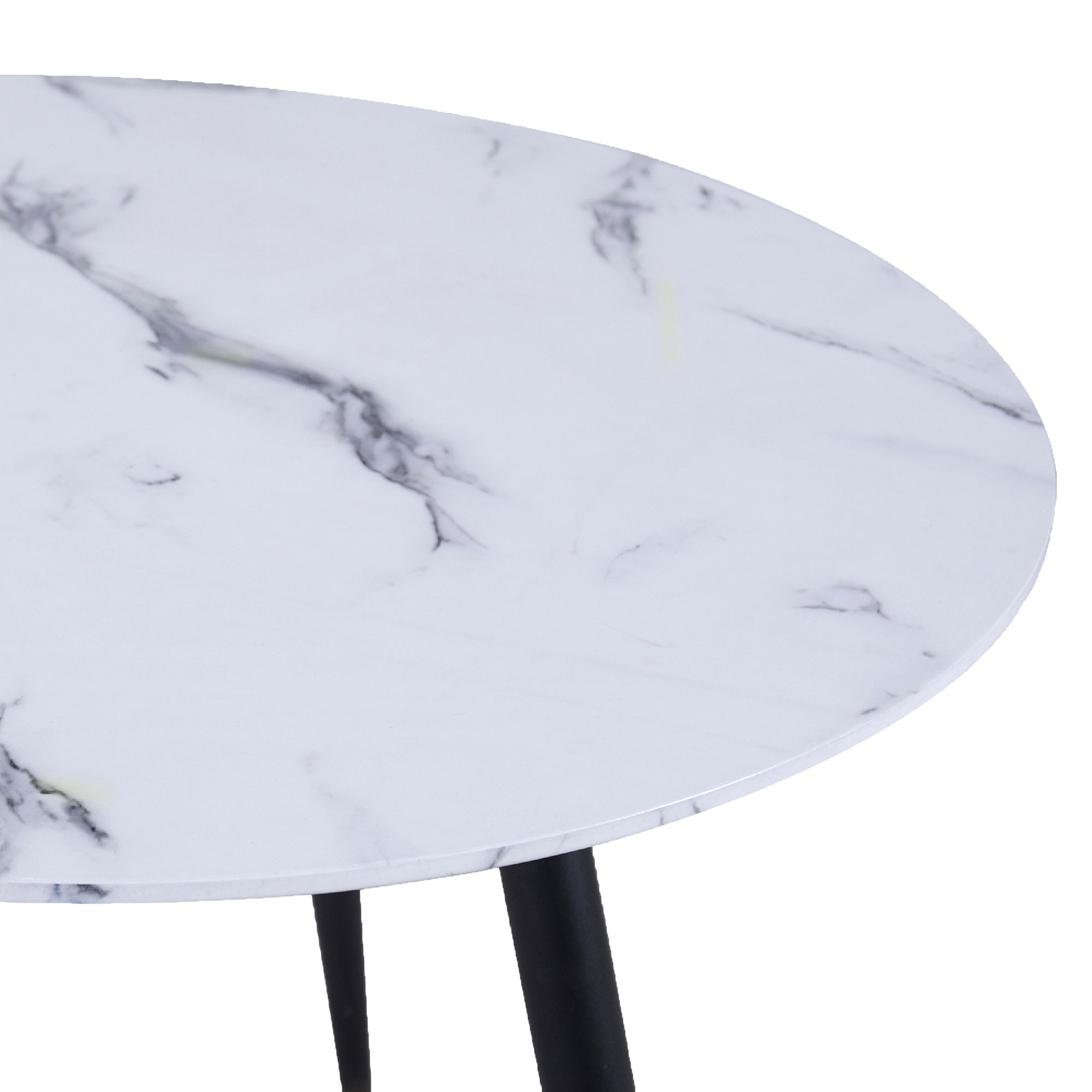 Table d'appoint ronde Emery en blanc et noir