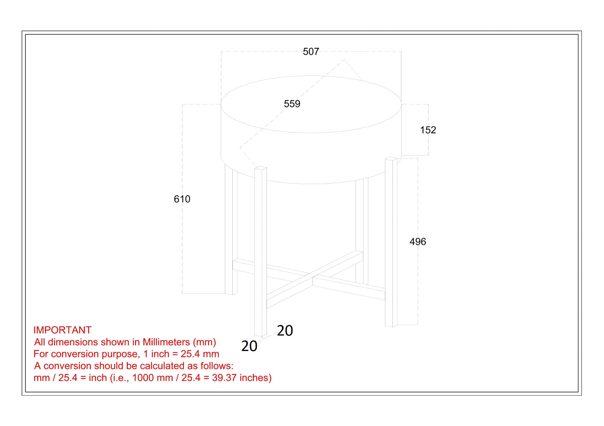 Table d'appoint ronde Blox