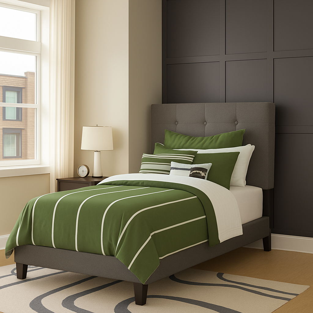 Cadre de lit simple rembourré en tissu bouclé