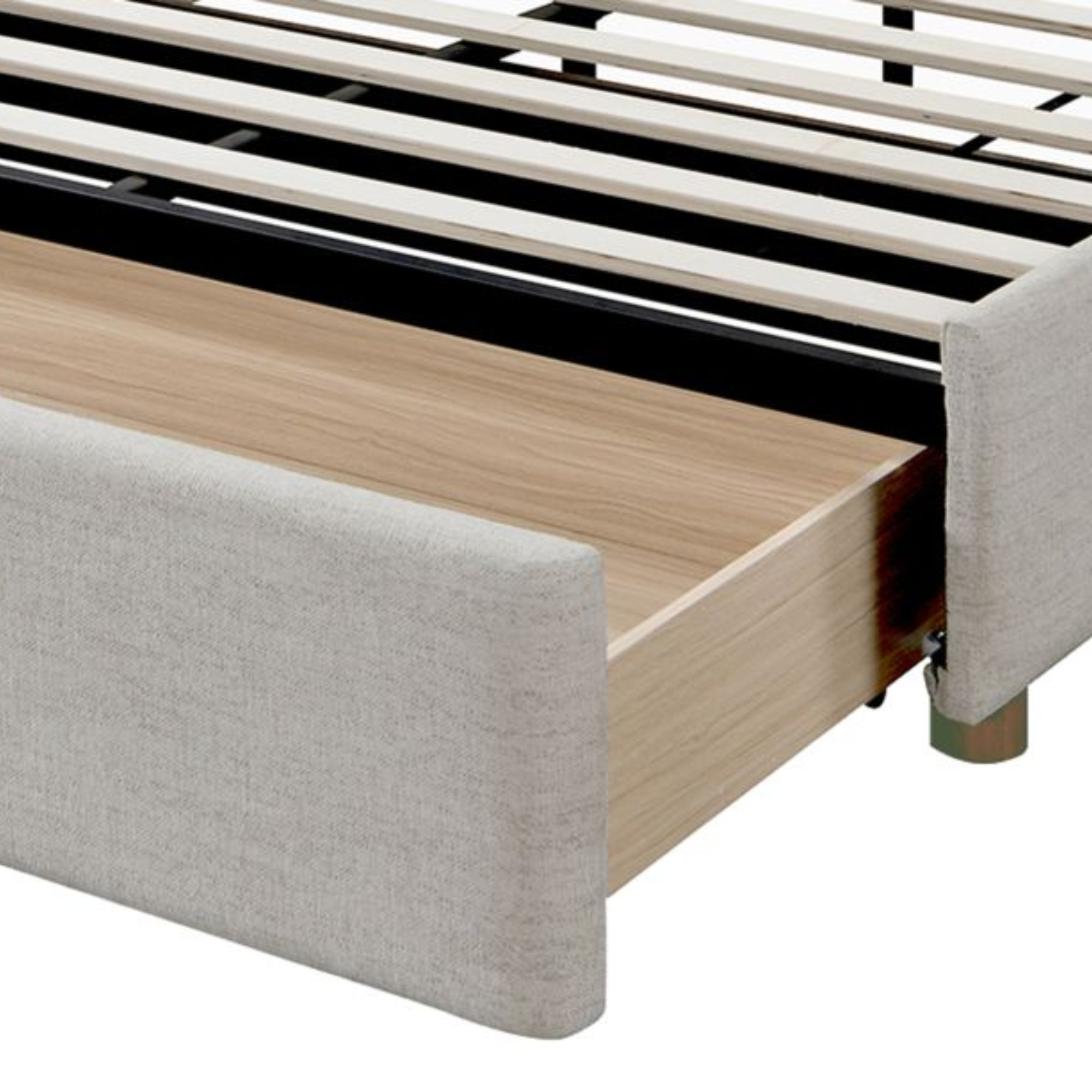 Lit plateforme King Andover 78" avec tiroir, couleur avoine