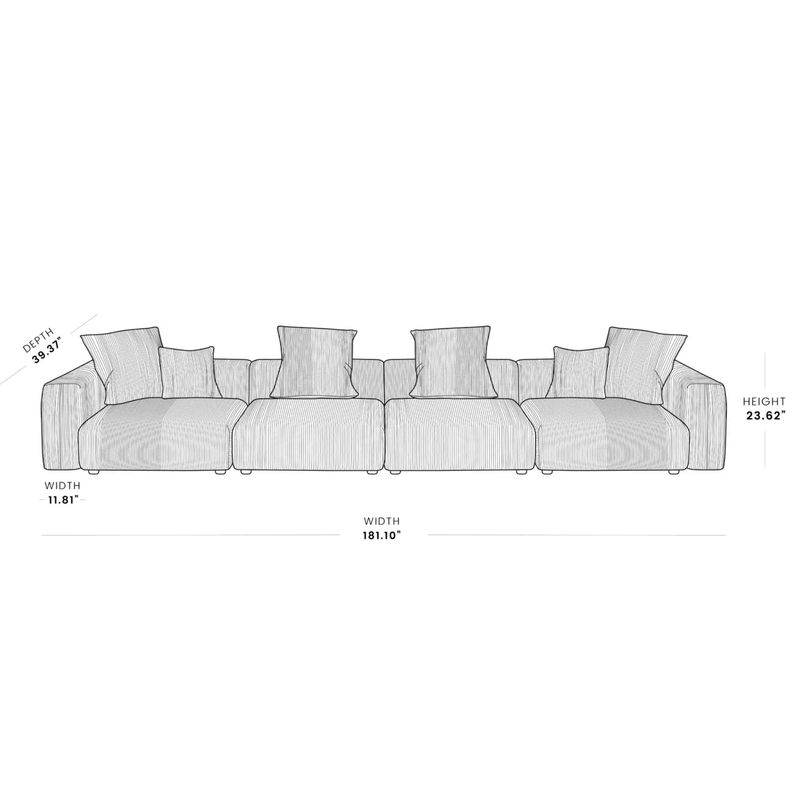 Inovo Modular Corduroy Sectional Sofa