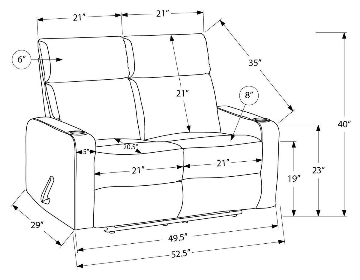 RECLINING LOVE SEAT - CUPHOLDERS