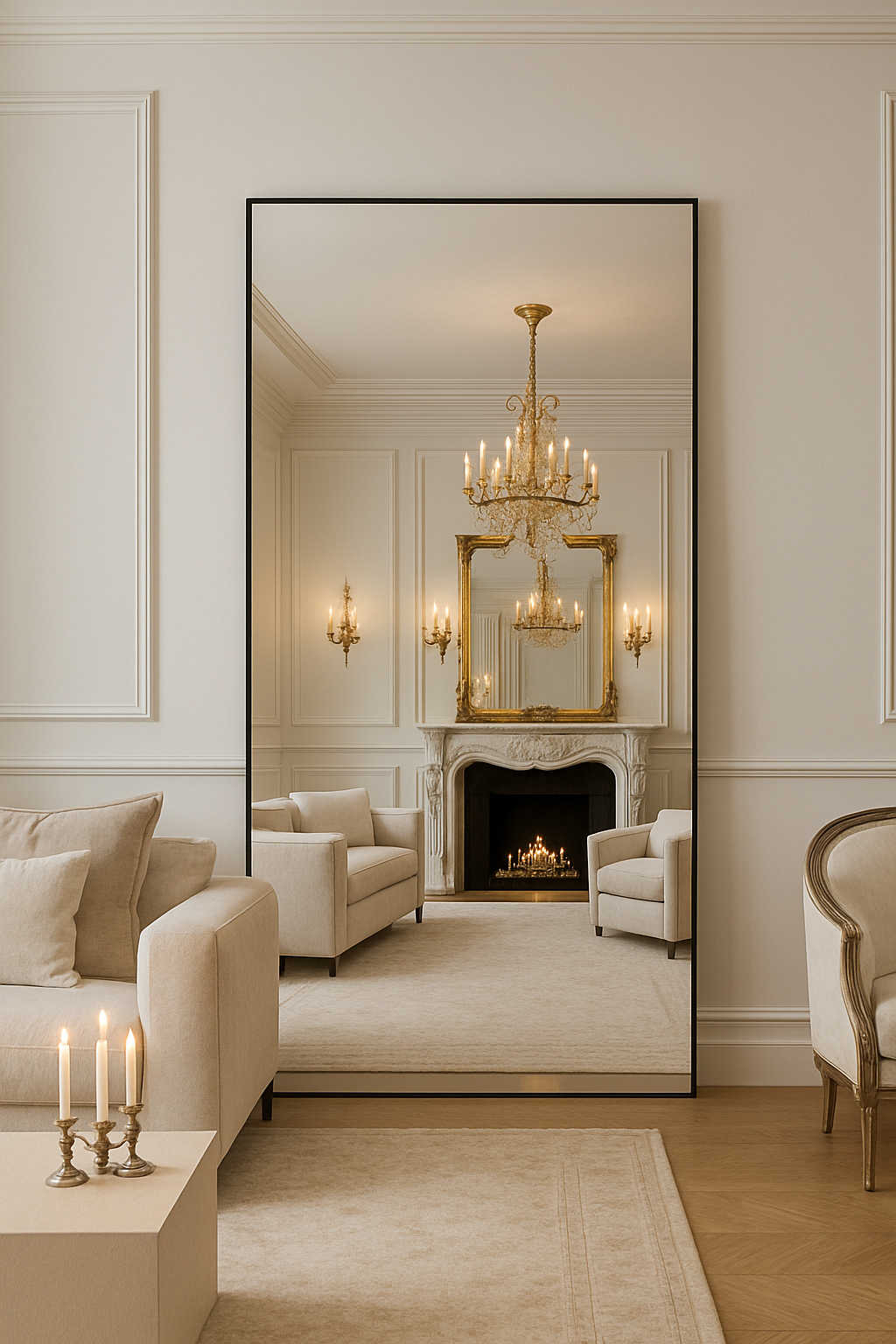 Ella Black Frame Mirror 80"