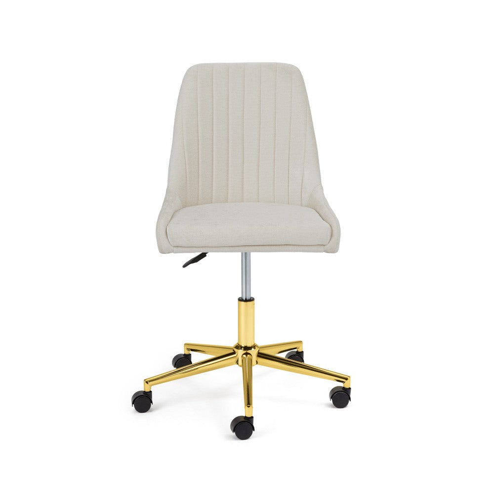 MOIRA OFFICE CHAIR GY-OC-1977G Morgan Ivory GOLD POLISHED LEG