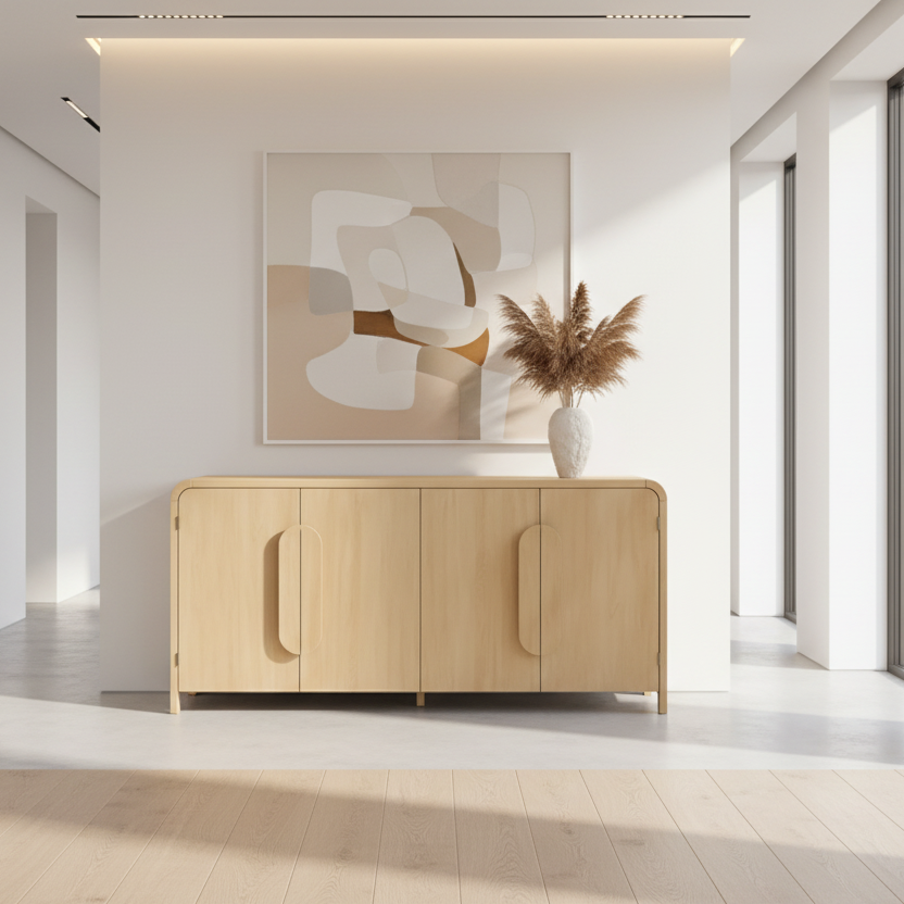 Lila Modern Curved Buffet Sideboard and TV Stand