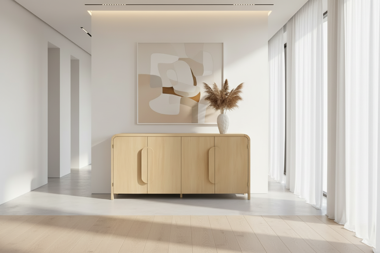 Lila Modern Curved Buffet Sideboard and TV Stand