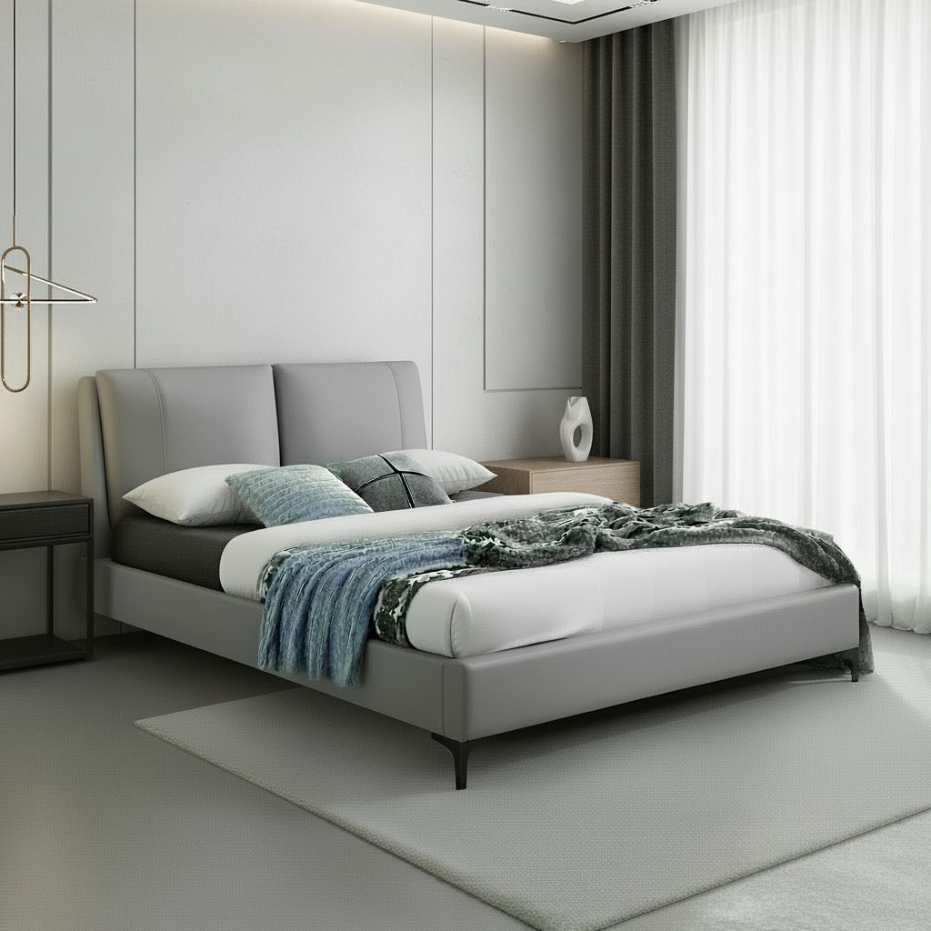 Lit IF 5340 avec tête de lit rembourrée profonde