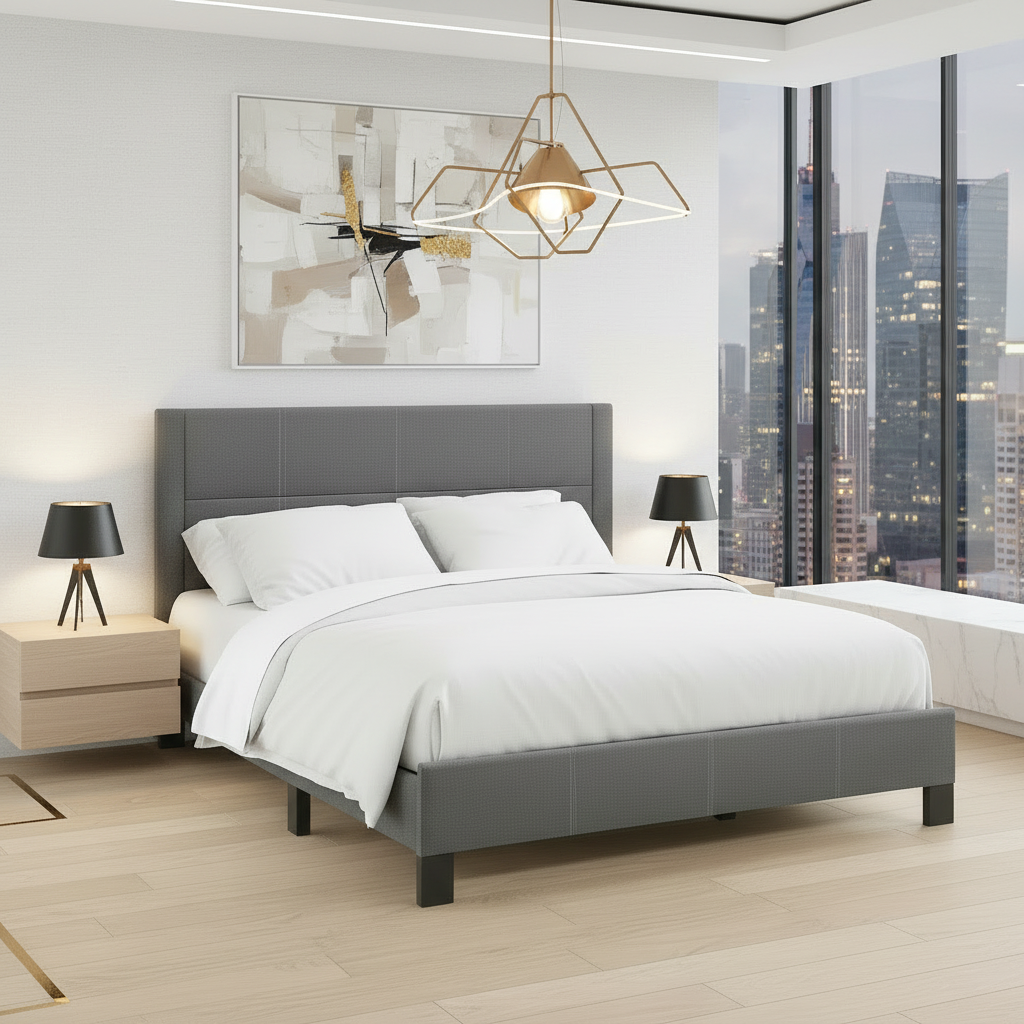 Lit en tissu gris foncé IF 5355