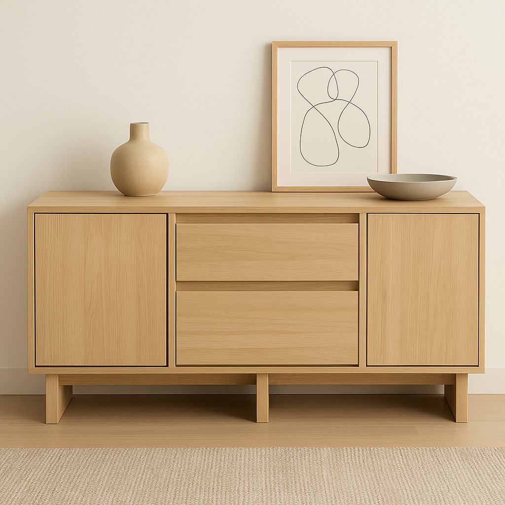 Alana Modern Coastal Oak Buffet
