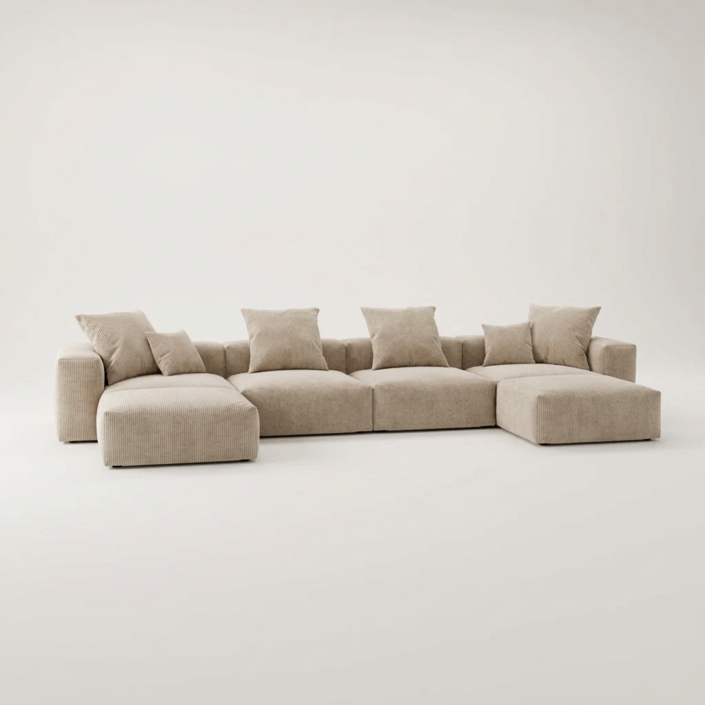 Inovo Modular Corduroy Sectional Sofa
