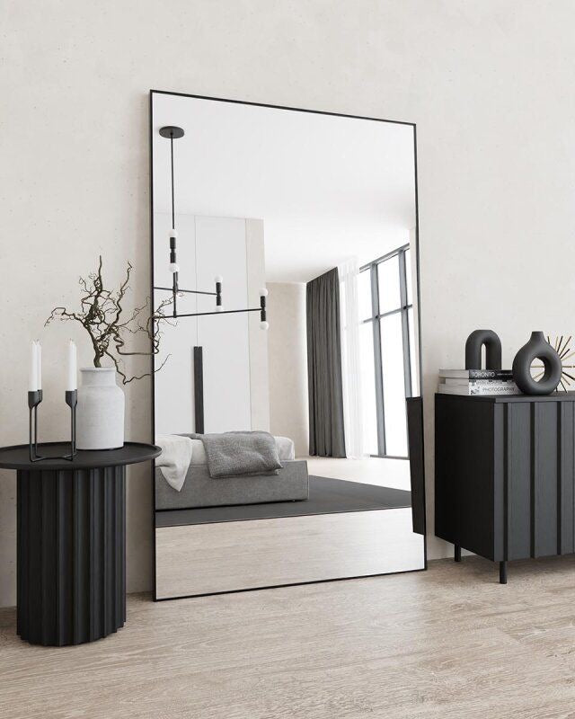 Ella Black Frame Mirror 80"